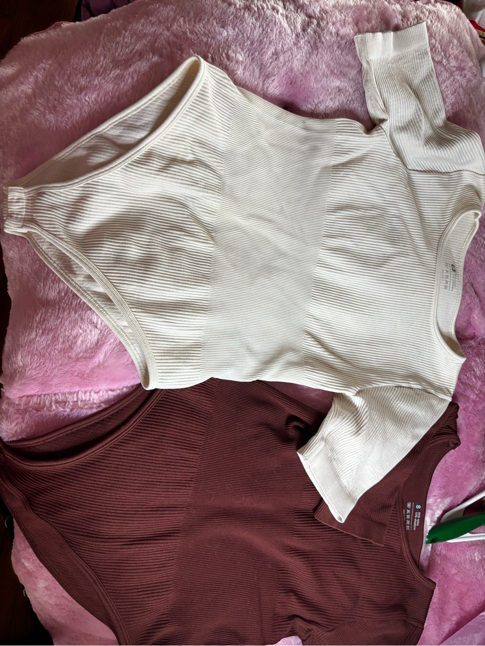 Ribbed Scoop Neck Bodysuit - Cream